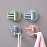 10 pezzi/confezione 3 ganci gancio girevole cucina bagno incolla gancio da parete (colore casuale)