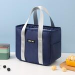 Borsa isolante portatile Borsa per pasti piccola impermeabile Borsa per il pranzo ispessita in foglio di alluminio (blu marino)