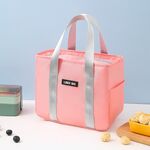 Borsa isolante portatile Borsa per pasti piccola impermeabile Borsa per il pranzo ispessita in foglio di alluminio (rosa)