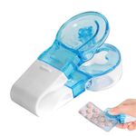 Portapillole portatile Tablets Pills Blister Pack Opener Pills Box Case(Blu)