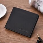 DEABOLAR Portafoglio multifunzionale da uomo corto in pelle PU Portamonete multi-card (nero)