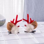 Accessori per capelli natalizi Forcine carine per bambini, colore: pelliccia di visone con corna rosse
