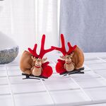 Accessori per capelli natalizi Forcine carine per bambini, colore: cervo color caffè