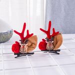 Accessori per capelli natalizi Forcine carine per bambini, colore: testa di cervo color caffè
