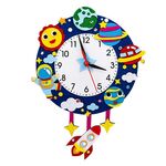 Orologio da cartone animato per bambini Sussidi didattici fatti a mano fai-da-te Decorazione natalizia (stile cartone animato casuale)