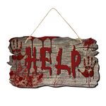 Cartello per porta di Halloween Decorazione per atmosfera horror della casa stregata, Stile: Aiuta a imitare le venature del legno