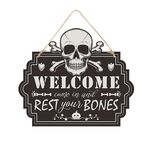 Cartello per porta di Halloween Decorazione per atmosfera horror della casa stregata, Stile: Teschio