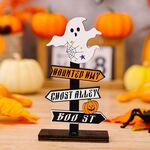 Guida di Halloween Ornamenti in legno Forniture per decorazioni per lettere di cartoni animati (modello fantasma)