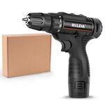 Trapano elettrico HILDA Home 12V agli ioni di litio con caricabatterie e batteria, spina europea, modello: imballaggio in cartone