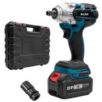 Parti di riparazione al litio per chiavi motorizzate HILDA con presa da 22 mm, spina americana, modello: blu con 1 batteria + 1 caricabatterie (3000 mAh)