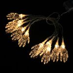 Stringa di luce decorativa per atmosfera di Halloween LED bianca calda da 1,5 m 10 LED (piccola mano fantasma)