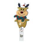 Fibbia con certificato girevole per bobina porta badge natalizia da 68 cm, stile: sciarpa alce