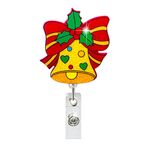 Fibbia con certificato girevole per bobina porta badge natalizia da 68 cm, stile: campana