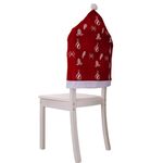 Coprisedie natalizie in tessuto non tessuto, maniche per sgabelli per la casa, decorazioni per la casa (rosso)