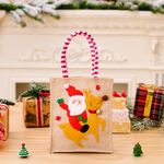 Borsa tote con decorazioni natalizie per cavalcare cervi Borsa regalo per cartoni animati di caramelle per bambini, stile: vecchio a strisce