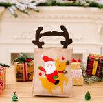 Borsa tote con decorazioni natalizie per cavalcare cervi Borsa regalo per bambini con caramelle e cartoni animati, stile: Antlers Old Man