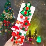 Set di forcine per bambini 10 in 1 Forcine natalizie per ragazze carine, stile: albero di Natale NO.4