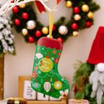 Ciondoli decorativi per albero di Natale Confezione regalo natalizia in latta a forma di stock, stile: palla di Natale