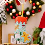 Ciondoli decorativi per albero di Natale Confezione regalo natalizia in latta a forma di stock, stile: omino di pan di zenzero