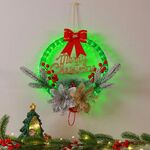 Ghirlanda di Natale, illuminazione, luci, decorazioni per porte, ornamenti con aghi di pino, vetrina (fiore dorato)