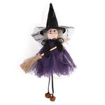 Halloween Scopa Strega Ciondolo Bambola Fantasma Festival Puntelli per Feste (Viola)