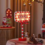 Segnale stradale di Natale STOP Luci decorative Finestra in legno Atmosfera Luci a LED, Stile: POLO NORD