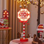 Segnale stradale di Natale STOP Luci decorative Luci LED per finestre in legno, Stile: Ottagono