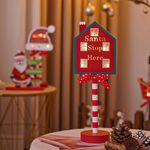 Segnale stradale di Natale STOP Luci decorative Finestra in legno Atmosfera Luci a LED, Stile: Casa