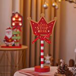 Segnale stradale di Natale STOP Luci decorative Finestra in legno Atmosfera Luci a LED, Stile: Corona