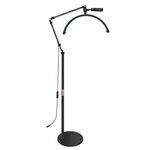 Lampada di bellezza a LED mezza luna Lampada per manicure Sopracciglio Tatuaggi Ciglia Luce di riempimento Spina americana (Nero)