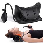 Cuscino per massaggio al collo Dispositivo di trazione cervicale per rilassare le spalle con airbag (nero)