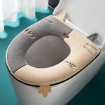 Copriwater universale caldo per WC in pelle scamosciata per la casa (grigio + bianco)