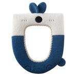 Sedile WC universale lavabile in cartone animato coniglio, cuscino per sedile WC lavorato a maglia ispessito (blu)