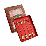 Set regalo di posate con ciondolo a forma di stella, cucchiaio e forchetta in acciaio inossidabile, 4 pezzi/pacco, specifica: 410 forchetta