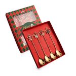 Set regalo di posate con ciondolo a forma di stella, cucchiaio e forchetta in acciaio inox, 4 pezzi/pacco, specifica: 410 cucchiaio