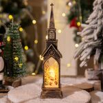 Lampade decorative natalizie a forma di chiesa Luce notturna Candela elettronica a lume di candela, Stile: Anziani