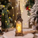 Lampade decorative natalizie a forma di chiesa Luce notturna Candela elettronica a lume di candela, Stile: Angelo
