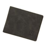 MenBense Portafoglio corto da uomo Portafoglio multi carte smerigliato retrò (nero)