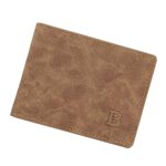 MenBense Portafoglio corto da uomo Portafoglio multi-carta smerigliato retrò (marrone)
