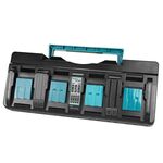 Caricatore agli ioni di litio a 4 porte 18V DC18SF per Makita BL1430 / BL1820 / BL1830 / BL1850, modello: EU