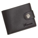 MenBense Portafoglio corto da uomo con chiusura magnetica Portamonete multi-carta (caffè scuro)