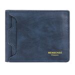 Menbense Portafoglio corto da uomo Portamonete multi-carta casual (Blu)