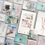 50 pezzi/pacco adesivi per manuale piccoli adesivi freschi materiale per diario fai da te, stile: diario di viaggio