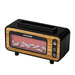 Umidificatore d'aria per aromaterapia con fiamma per camino da 200 ml USB Diffusore di oli essenziali colorati per luce notturna (venature del legno)