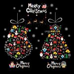 Decorazioni natalizie per finestre Poster Adesivi murali in vetro con Babbo Natale Alce Fiocco di neve, Stile: SD-01 45x60 cm