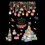 Decorazione della finestra di Natale Poster Adesivi murali in vetro con Babbo Natale Alce Fiocco di neve, Stile: SD-03 30x90 cm