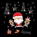 Decorazione della finestra di Natale Poster Adesivi murali in vetro con Babbo Natale Alce Fiocco di neve, Stile: SD-05 30x90 cm