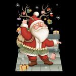 Decorazione della finestra di Natale Poster Adesivi murali in vetro con Babbo Natale Alce Fiocco di neve, Stile: SD-2203 30x45 cm