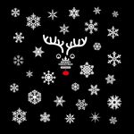 Decorazione della finestra di Natale Poster Adesivi murali in vetro con Babbo Natale Alce Fiocco di neve, Stile: SD-2210 30x45 cm