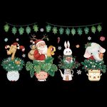 Decorazione della finestra di Natale Poster Adesivi murali in vetro con Babbo Natale Alce Fiocco di neve, Stile: SD-2212 45x60 cm